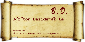 Bátor Dezideráta névjegykártya